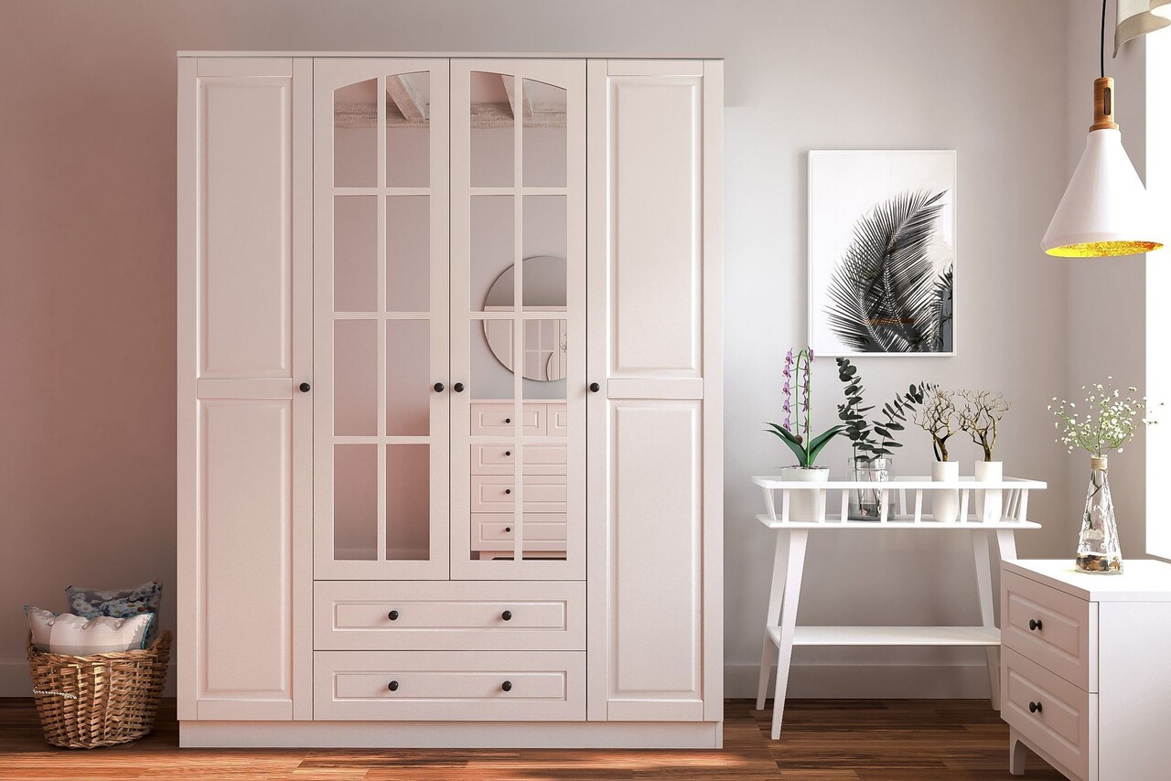 Dulap pentru haine, Hanah Home, Rb-013, 140x210x52 cm, Alb mat - imagine 6